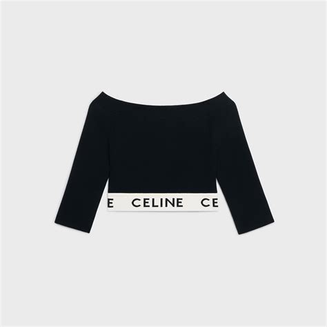 celine cropped knitwear with line|Celine.